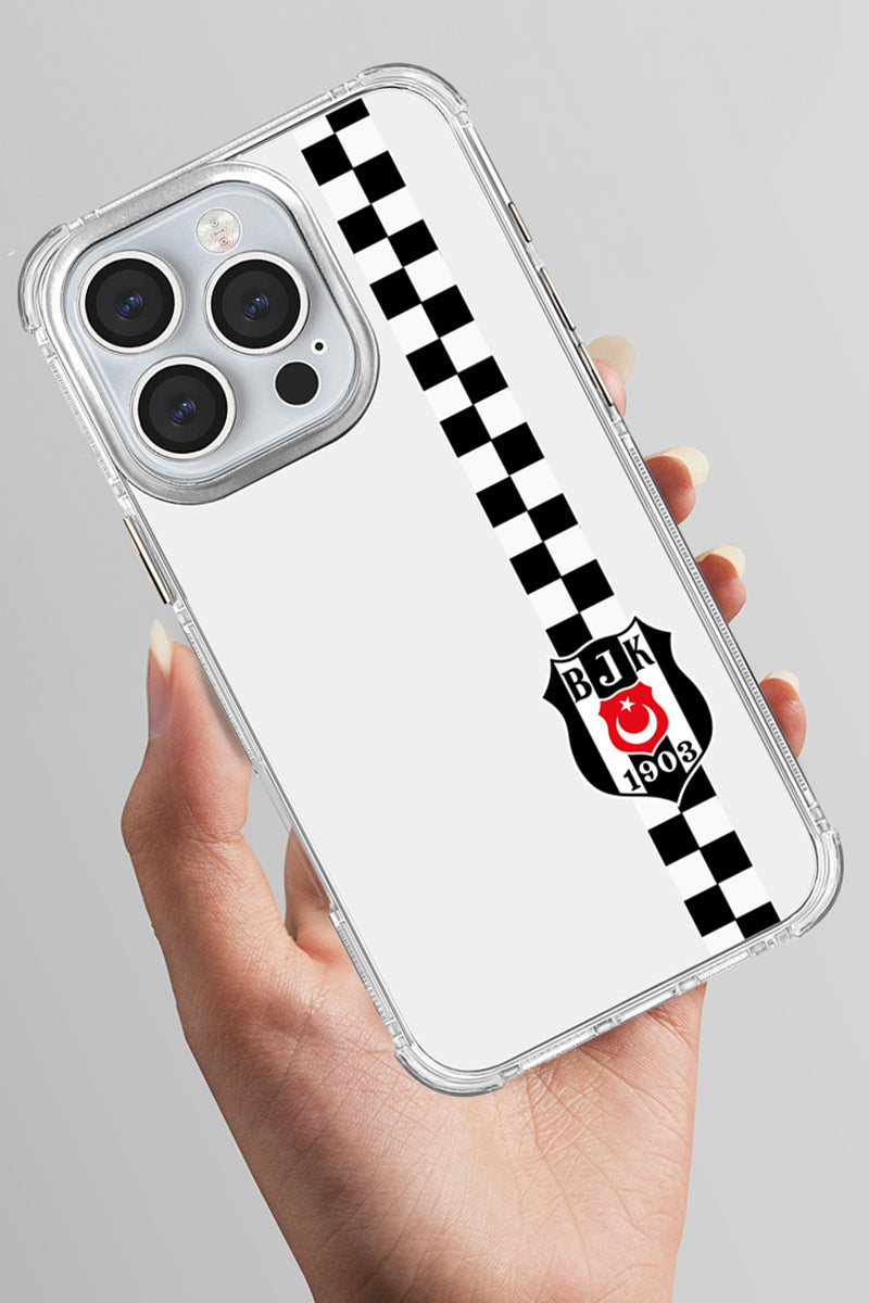 Beşiktaş Dama Şerit Arma Şeffaf Telefon Kılıfı