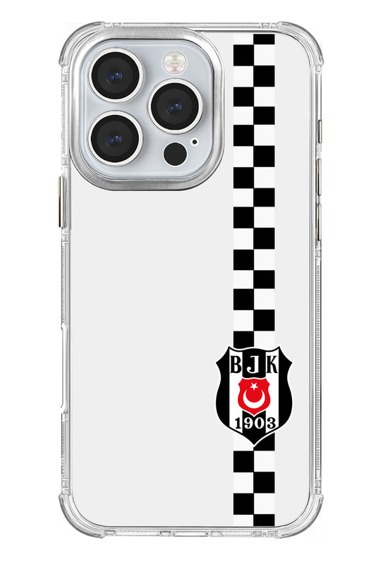 Beşiktaş Dama Şerit Arma Şeffaf Telefon Kılıfı