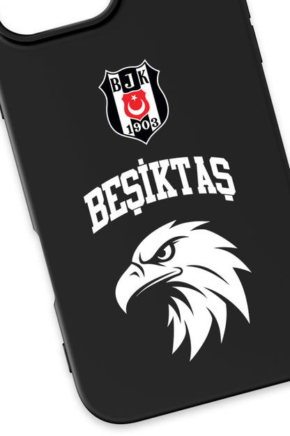 Beşiktaş Kolej Yazı Kartal Siyah Silikon Telefon Kılıfı