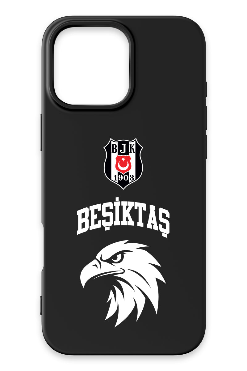 Beşiktaş Kolej Yazı Kartal Siyah Silikon Telefon Kılıfı