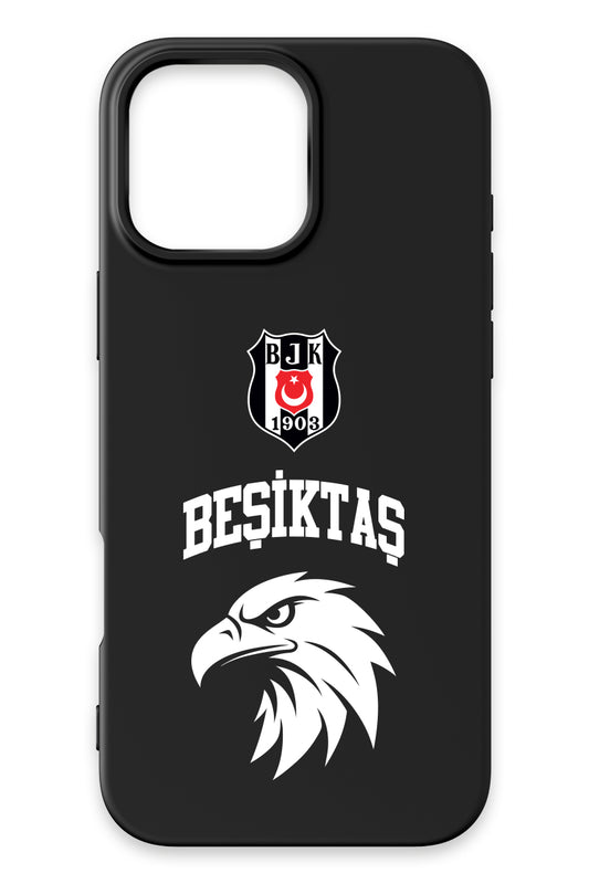 Beşiktaş Kolej Yazı Kartal Siyah Silikon Telefon Kılıfı
