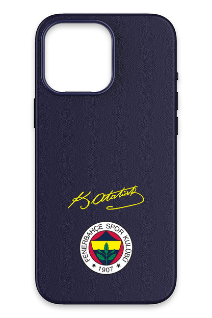 Fenerbahçe Arma Atatürk İmza Deri Magsafe Telefon Kılıfı