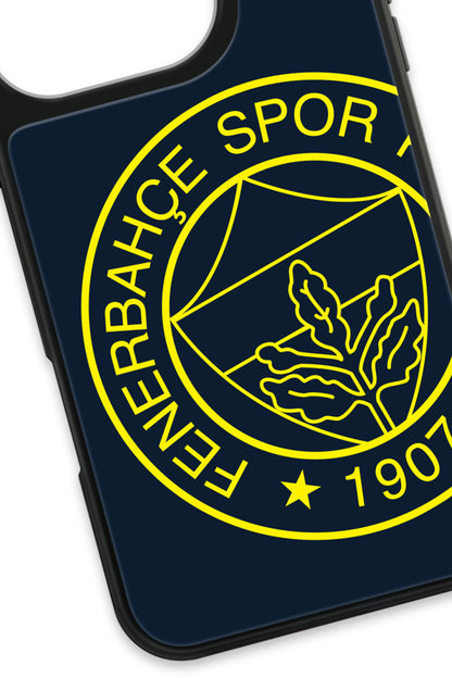 Fenerbahçe Büyük Sarı Arma Cam Telefon Kılıfı