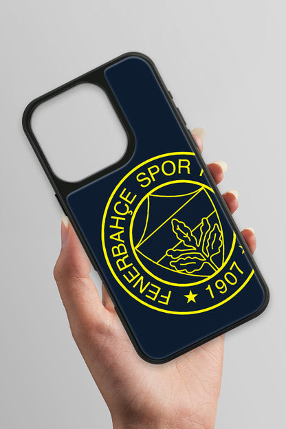 Fenerbahçe Büyük Sarı Arma Cam Telefon Kılıfı
