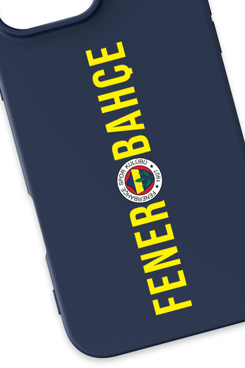 Fenerbahçe Dikey Yazı Lacivert Silikon Telefon Kılıfı