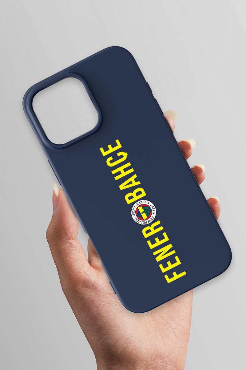Fenerbahçe Dikey Yazı Lacivert Silikon Telefon Kılıfı