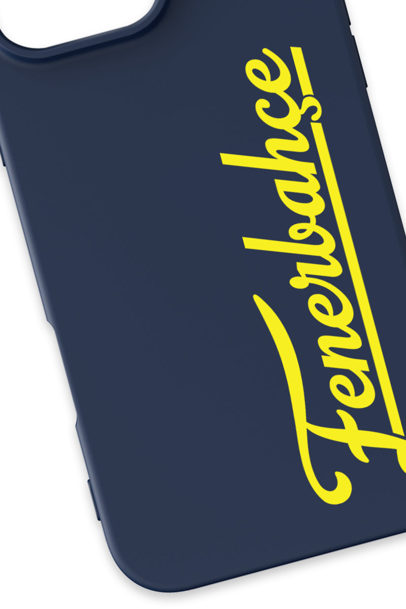 Fenerbahçe El Yazı Lacivert Silikon Telefon Kılıfı