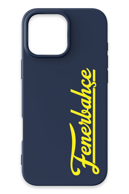 Fenerbahçe El Yazı Lacivert Silikon Telefon Kılıfı