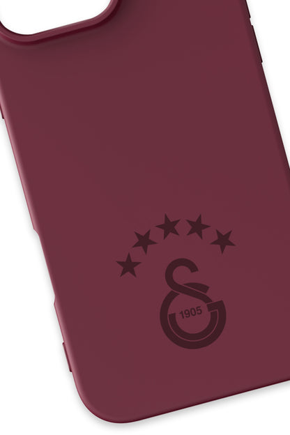 Galatasaray 5 Yıldız Bordo Silikon Telefon Kılıfı