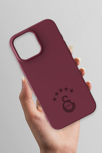 Galatasaray 5 Yıldız Bordo Silikon Telefon Kılıfı