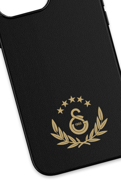 Galatasaray 5 Yıldız Gold Arma Deri Magsafe Telefon Kılıfı