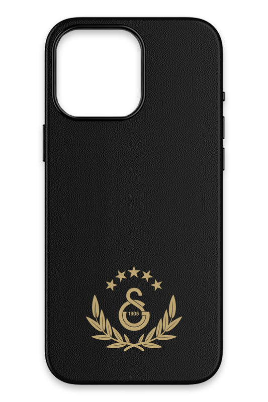 Galatasaray 5 Yıldız Gold Arma Deri Magsafe Telefon Kılıfı