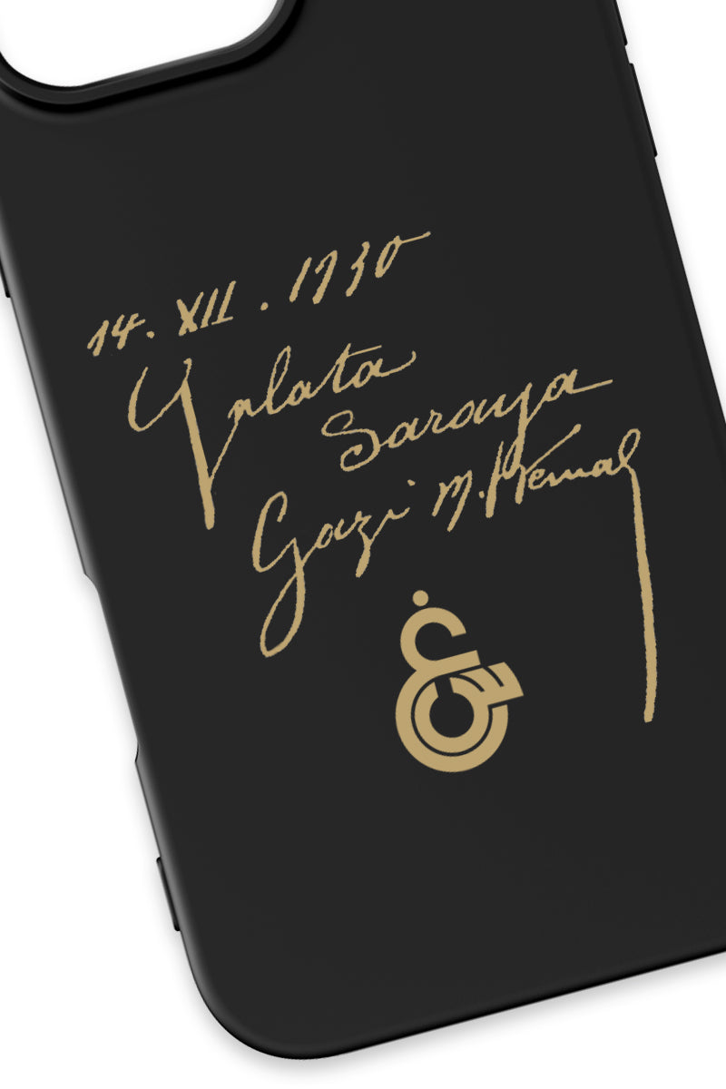 Galatasaray Atatürk İmza Siyah Silikon Telefon Kılıfı