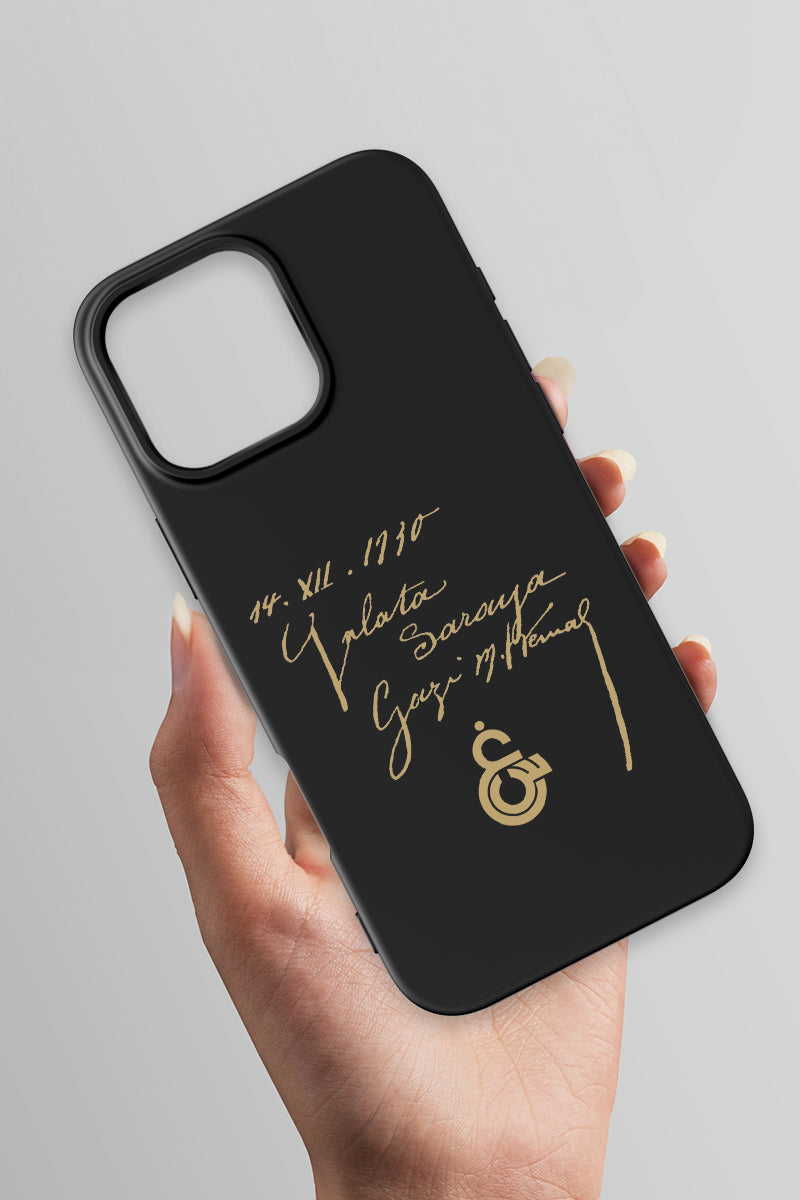 Galatasaray Atatürk İmza Siyah Silikon Telefon Kılıfı