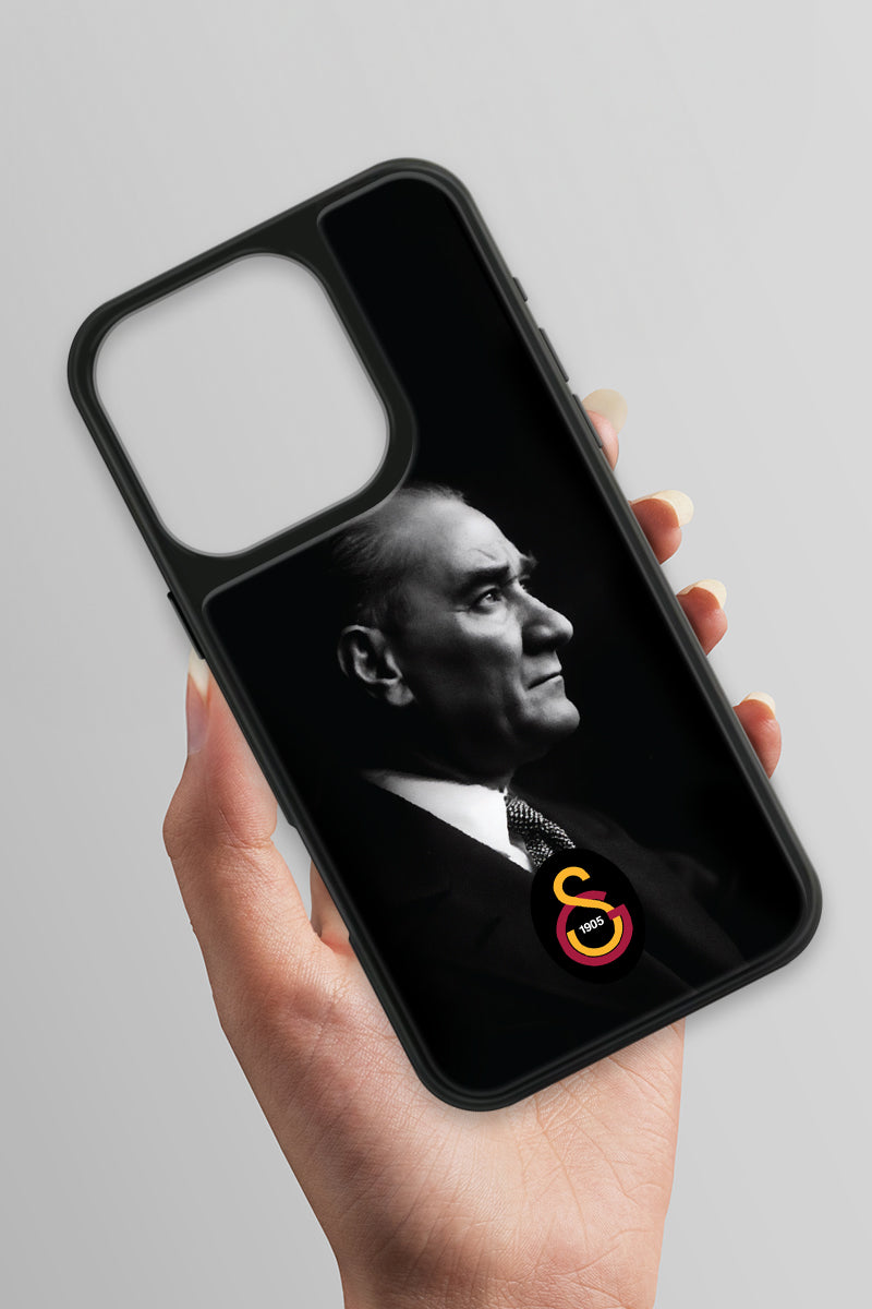 Galatasaray Büyük Atatürk Cam Telefon Kılıfı