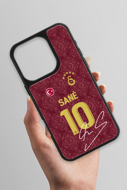 Galatasaray Leroy Sane 3. Forma İmzalı Cam Telefon Kılıfı