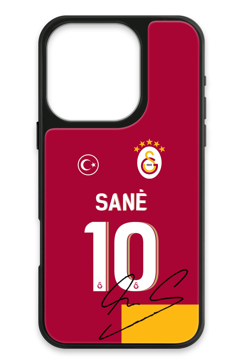 Galatasaray Leroy Sane Parçalı Forma İmzalı Cam Telefon Kılıfı