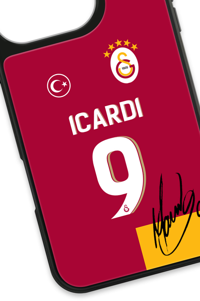 Galatasaray Mauro Icardi Parçalı Forma İmzalı Cam Telefon Kılıfı