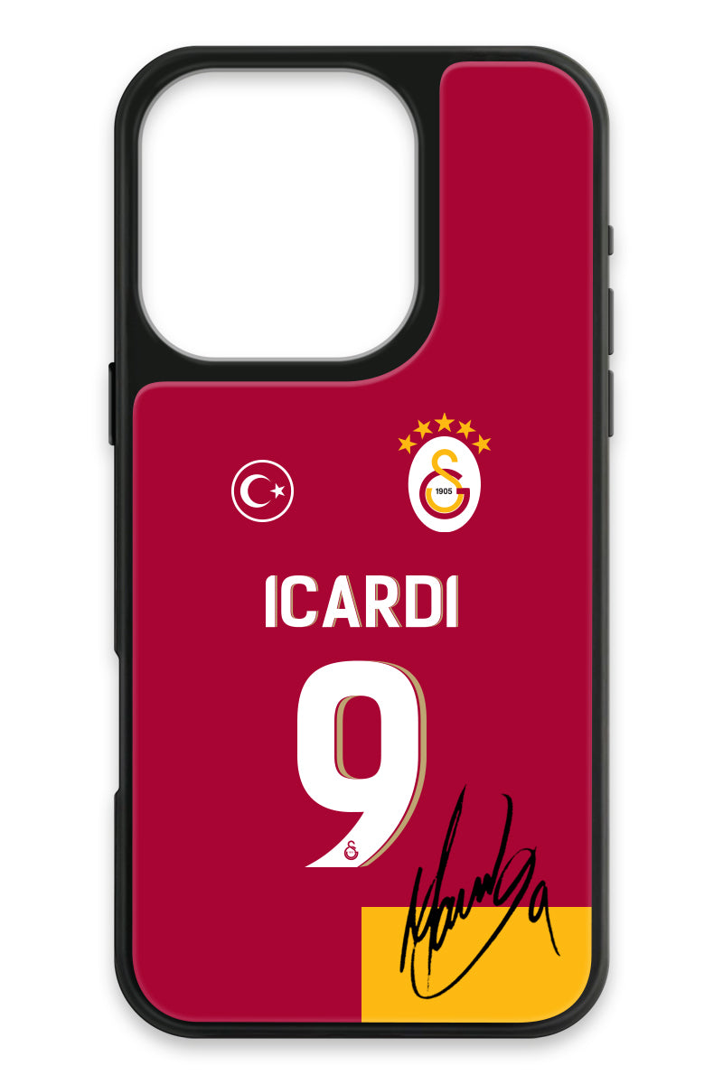 Galatasaray Mauro Icardi Parçalı Forma İmzalı Cam Telefon Kılıfı
