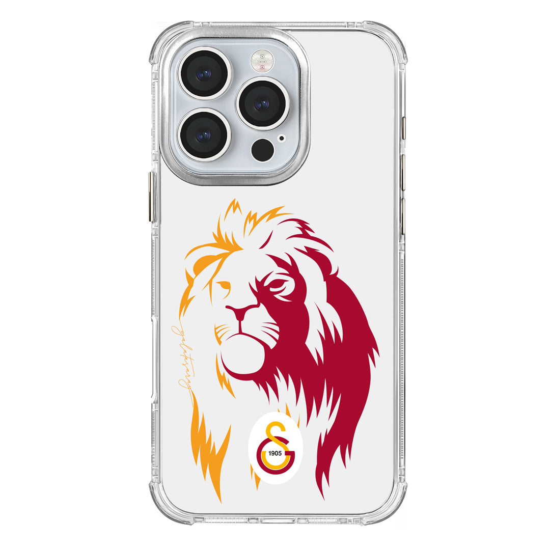 Galatasaray Sarıyla Kırmızı Aslan Şeffaf Telefon Kılıfı