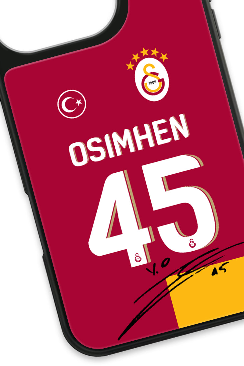 Galatasaray Victor Osimhen Parçalı Forma İmzalı Cam Telefon Kılıfı