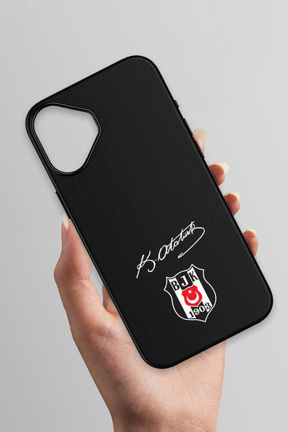 Beşiktaş Arma Atatürk İmza Deri Magsafe Telefon Kılıfı
