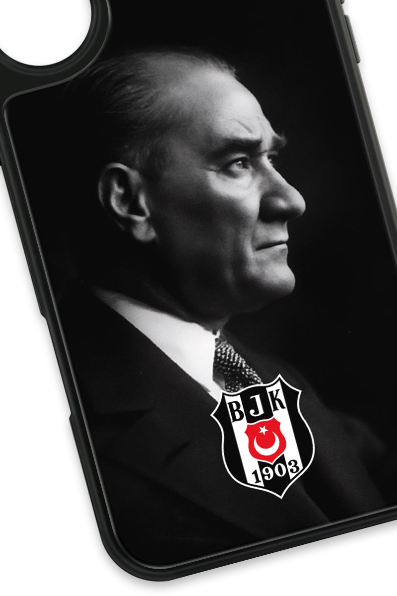 Beşiktaş Büyük Atatürk Cam Telefon Kılıfı