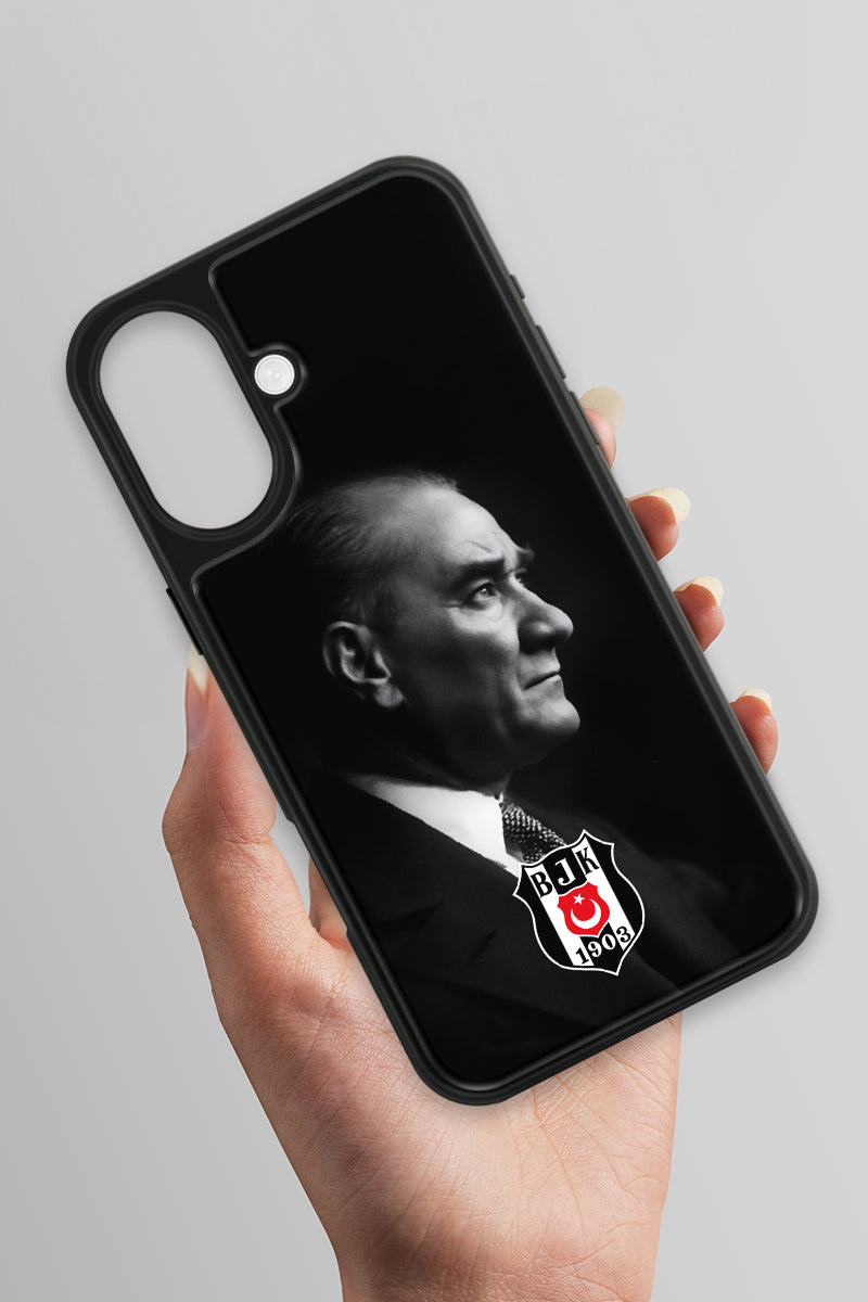 Beşiktaş Büyük Atatürk Cam Telefon Kılıfı