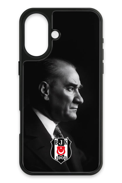 Beşiktaş Büyük Atatürk Cam Telefon Kılıfı