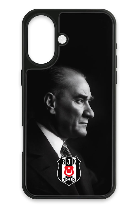 Beşiktaş Büyük Atatürk Cam Telefon Kılıfı
