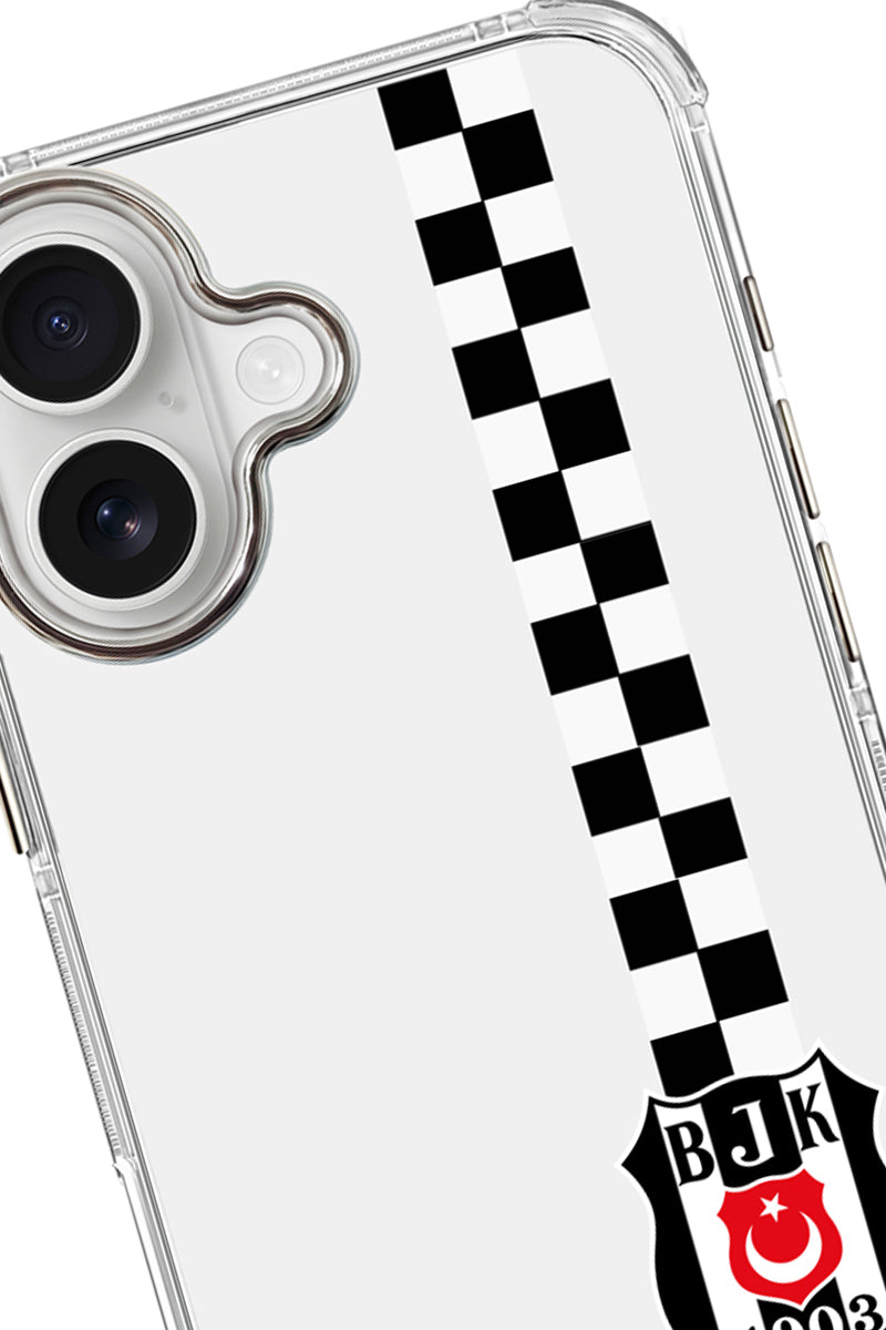 Beşiktaş Dama Şerit Arma Şeffaf Telefon Kılıfı