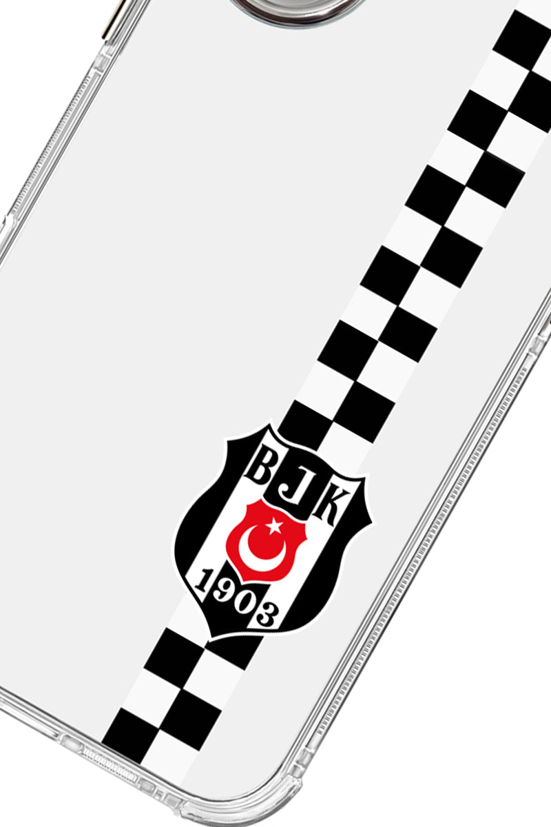 Beşiktaş Dama Şerit Arma Şeffaf Telefon Kılıfı