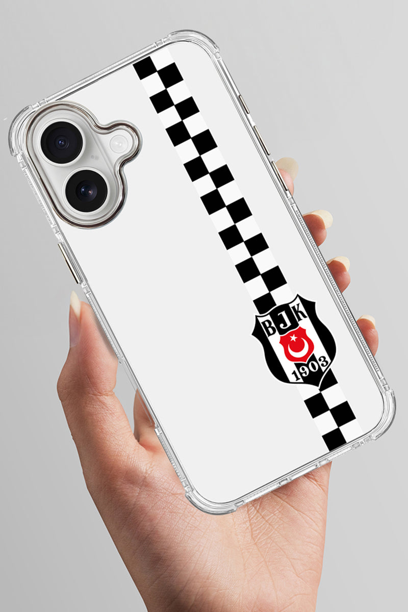 Beşiktaş Dama Şerit Arma Şeffaf Telefon Kılıfı