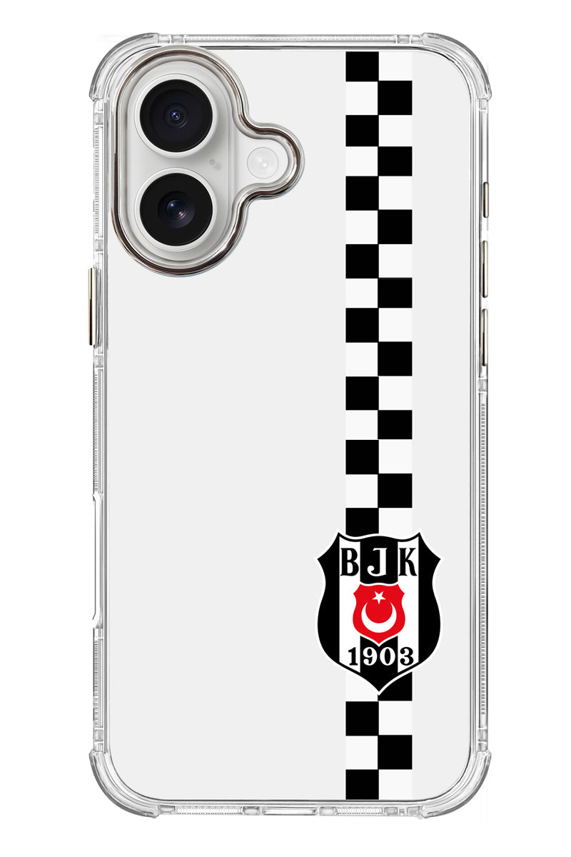 Beşiktaş Dama Şerit Arma Şeffaf Telefon Kılıfı