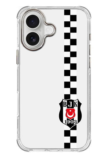 Beşiktaş Dama Şerit Arma Şeffaf Telefon Kılıfı