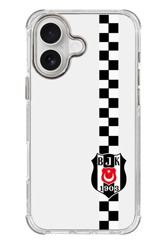 Beşiktaş Dama Şerit Arma Şeffaf Telefon Kılıfı