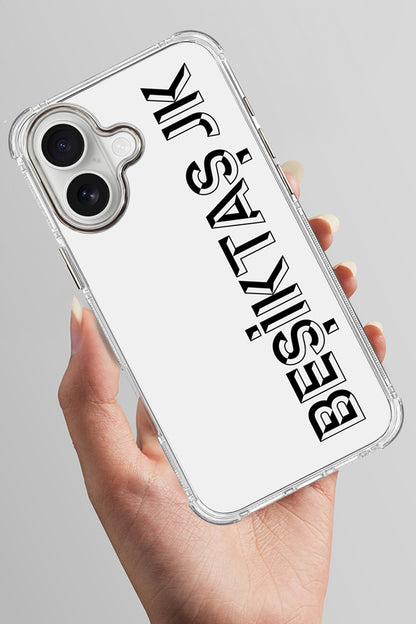 Beşiktaş JK Dikey Şeffaf Telefon Kılıfı