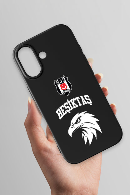 Beşiktaş Kolej Yazı Kartal Siyah Silikon Telefon Kılıfı