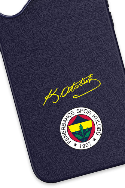 Fenerbahçe Arma Atatürk İmza Deri Magsafe Telefon Kılıfı