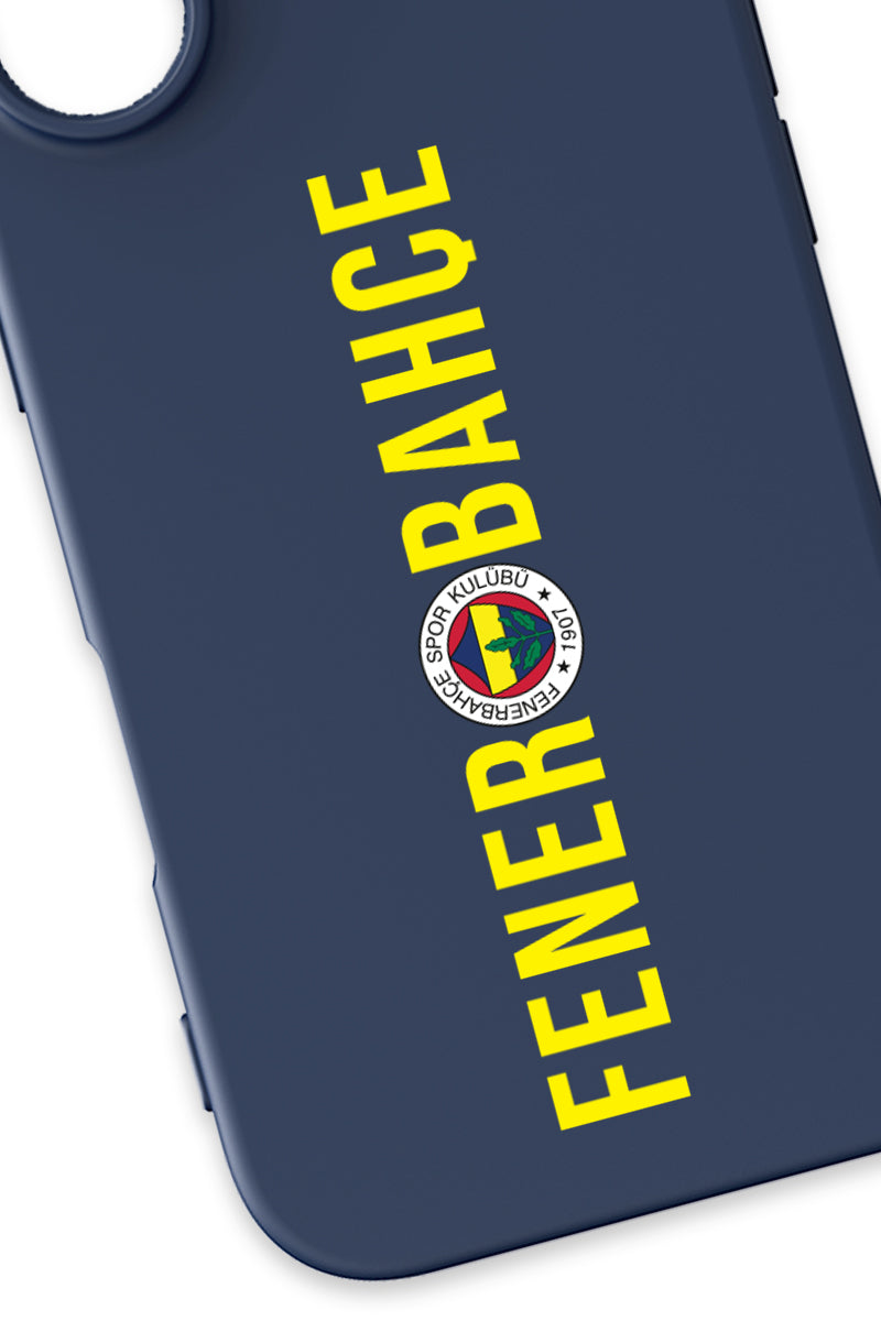 Fenerbahçe Dikey Yazı Lacivert Silikon Telefon Kılıfı