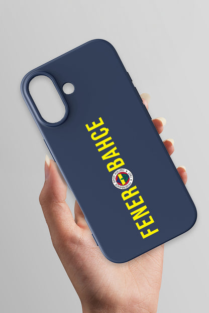 Fenerbahçe Dikey Yazı Lacivert Silikon Telefon Kılıfı
