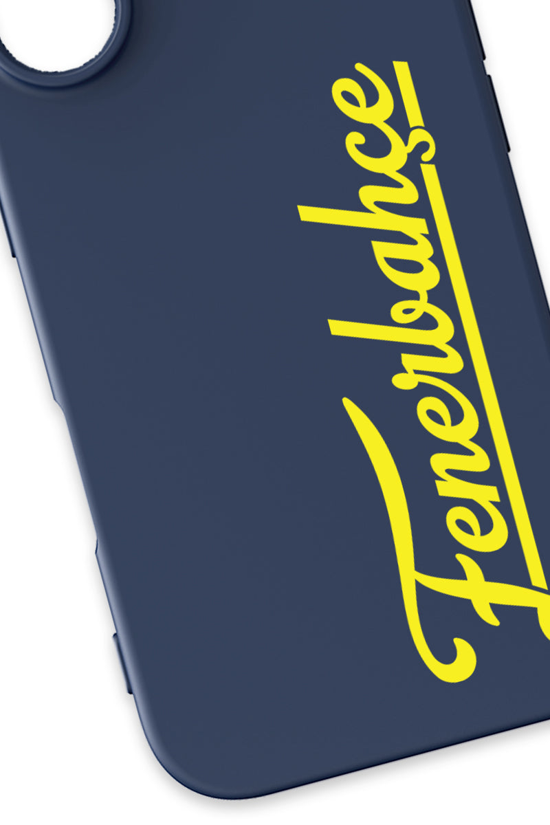 Fenerbahçe El Yazı Lacivert Silikon Telefon Kılıfı