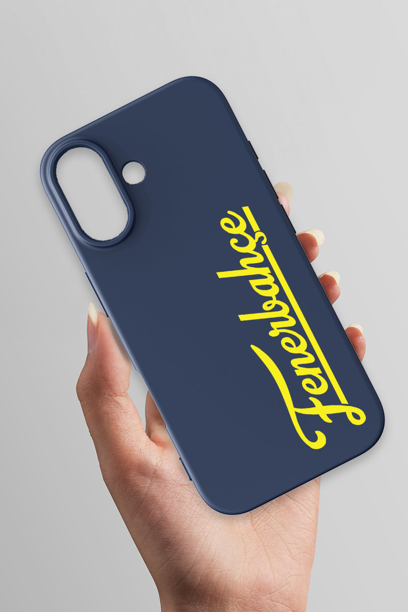 Fenerbahçe El Yazı Lacivert Silikon Telefon Kılıfı
