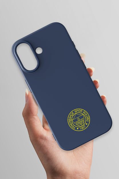 Fenerbahçe Sarı Arma Lacivert Silikon Telefon Kılıfı