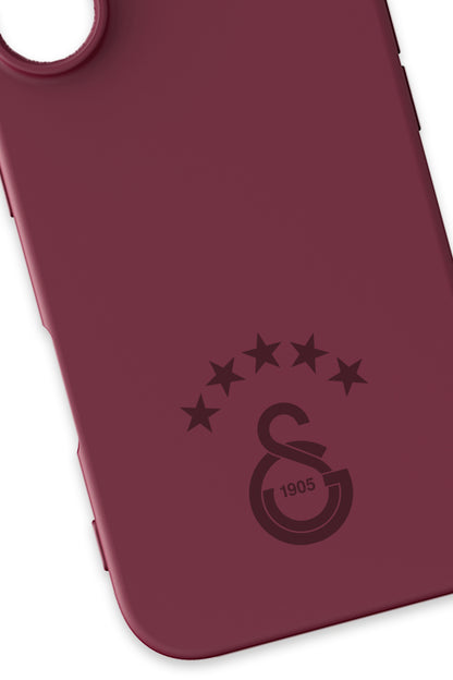 Galatasaray 5 Yıldız Bordo Silikon Telefon Kılıfı
