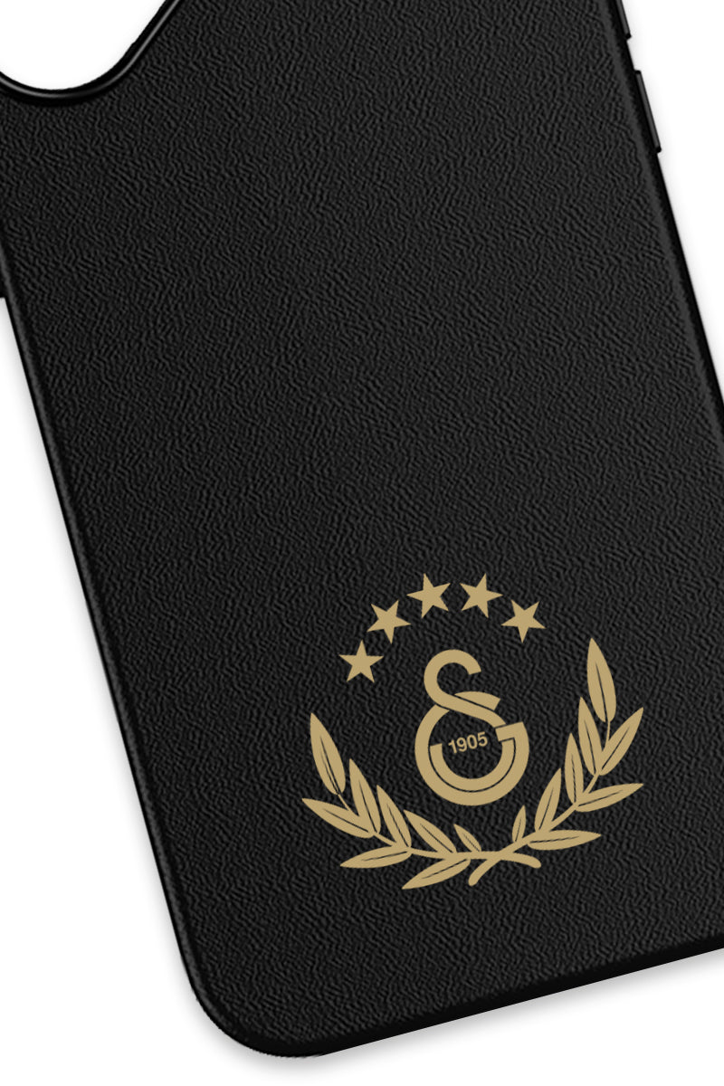 Galatasaray 5 Yıldız Gold Arma Deri Magsafe Telefon Kılıfı