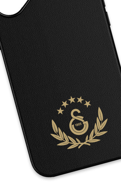 Galatasaray 5 Yıldız Gold Arma Deri Magsafe Telefon Kılıfı