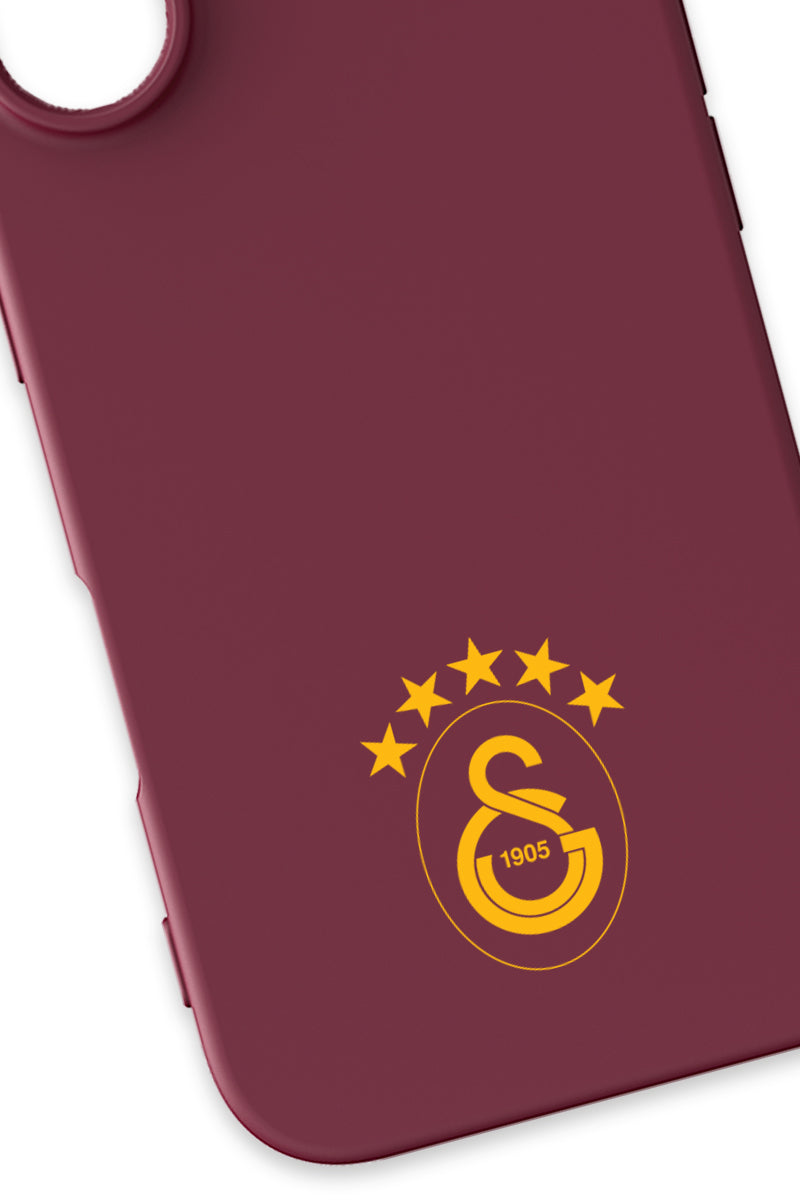 Galatasaray 5 Yıldız Sarı Arma Bordo Silikon Telefon Kılıfı