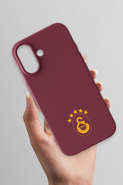 Galatasaray 5 Yıldız Sarı Arma Bordo Silikon Telefon Kılıfı