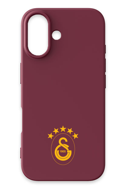 Galatasaray 5 Yıldız Sarı Arma Bordo Silikon Telefon Kılıfı
